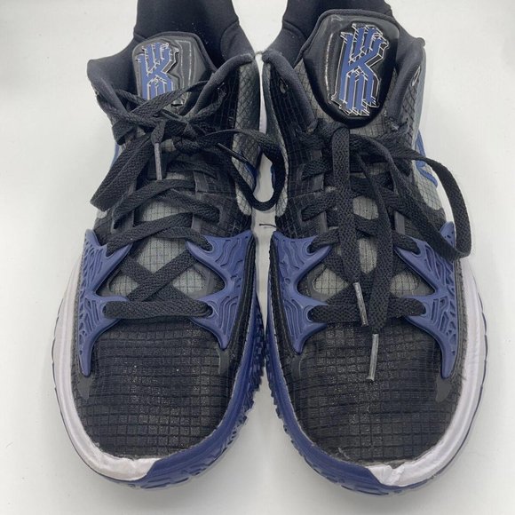 Nike Kyrie 4Midnight Navy Grey Black Mesh Lows Size 10 Men’s - VGUC - Picture 1 of 11